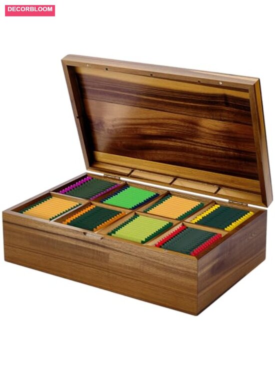 Other - Acacia Wood Tea Bag Organizer 8 Compartments Storage Box Tea Caddy
